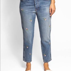 The Great the Rigid fellow floral embroidered jean